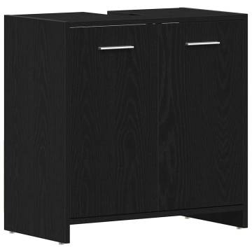 Stylish Black Oak Bathroom Sink Cabinet - 60x33x60 cm