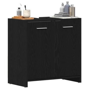 Stylish Black Oak Bathroom Sink Cabinet - 60x33x60 cm