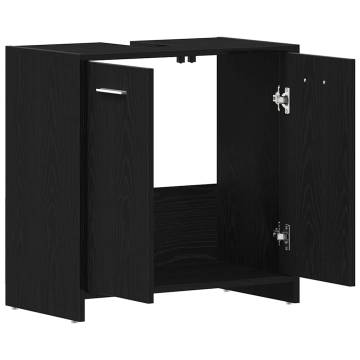 Stylish Black Oak Bathroom Sink Cabinet - 60x33x60 cm