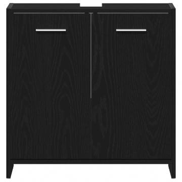 Stylish Black Oak Bathroom Sink Cabinet - 60x33x60 cm