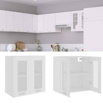 Hanging Glass Cabinet White 60x31x60 cm - Sleek Storage Solution