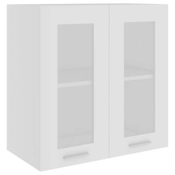 Hanging Glass Cabinet White 60x31x60 cm - Sleek Storage Solution