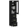 Stylish Highboard in Black - 34.5x34x180 cm Engineered Wood