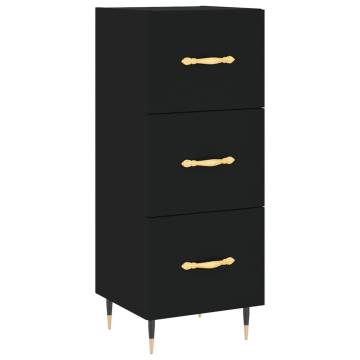 Stylish Highboard in Black - 34.5x34x180 cm Engineered Wood