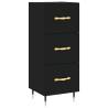 Stylish Highboard in Black - 34.5x34x180 cm Engineered Wood