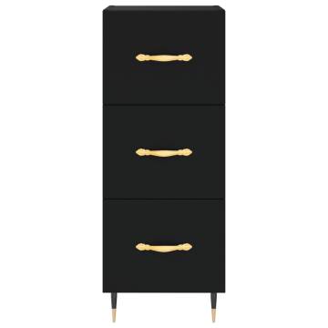 Stylish Highboard in Black - 34.5x34x180 cm Engineered Wood