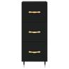 Stylish Highboard in Black - 34.5x34x180 cm Engineered Wood