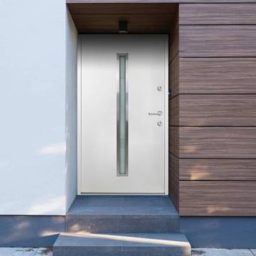 Elegant White Aluminium Front Door 100x200 cm | HipoMarket