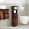 Stylish Bathroom Cabinet with Roll Holder - Smoked Oak 20.5x22x90 cm