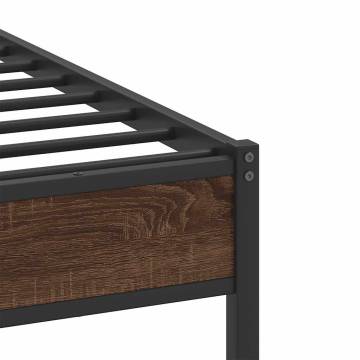 Stylish Brown Oak Bed Frame 90x190 cm - No Mattress Included