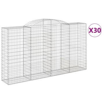 Arched Gabion Baskets 30 pcs - Durable Garden Barriers