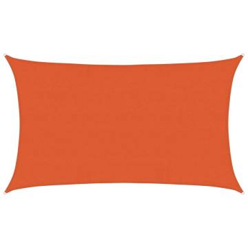 HDPE Sunshade Sail 5x8 m - Rectangular Orange | HipoMarket