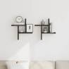 Black Oak Wall Shelves - 2 pcs | Space-Saving Design