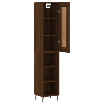 Stylish Highboard Brown Oak - 180 cm Engineered Wood