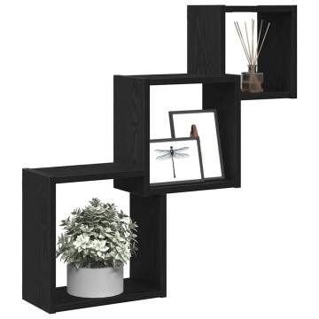 Wall Cube Shelves Black Oak | Stylish & Durable Storage - HipoMarket