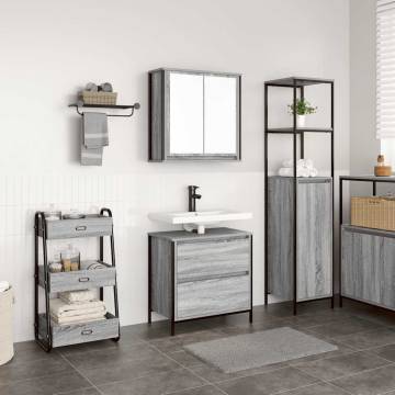 Stylish 2 Piece Bathroom Furniture Set - Grey Sonoma