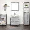 Stylish 2 Piece Bathroom Furniture Set - Grey Sonoma