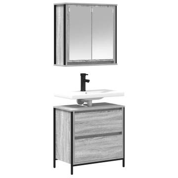 Stylish 2 Piece Bathroom Furniture Set - Grey Sonoma