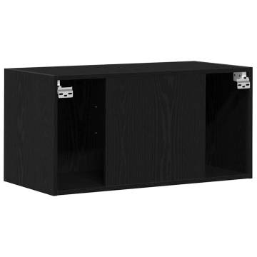 Wall Cabinet Black Oak 80x39x40 cm - Elegant Storage Solution