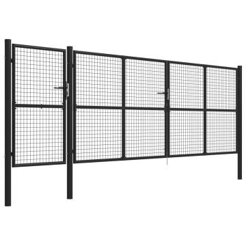 Durable Anthracite Steel Garden Gate 500x150 cm | Hipo Market