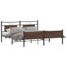 Brown Oak Metal Bed Frame 180x200 cm Super King | Hipo Market