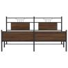 Brown Oak Metal Bed Frame 180x200 cm Super King | Hipo Market