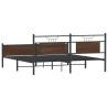 Brown Oak Metal Bed Frame 180x200 cm Super King | Hipo Market