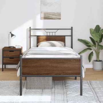 Brown Oak Bed Frame 75x190 cm - Small Single | HipoMarket