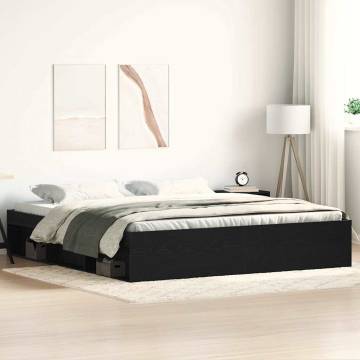 Black Oak Bed Frame 150x200 cm - Stylish & Durable Design