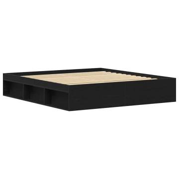 Black Oak Bed Frame 150x200 cm - Stylish & Durable Design