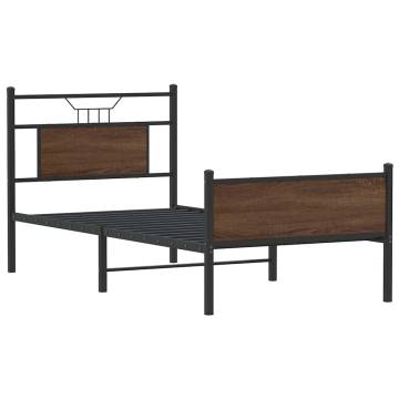 Brown Oak Bed Frame 90x190 cm - Durable & Stylish Sleep Solution