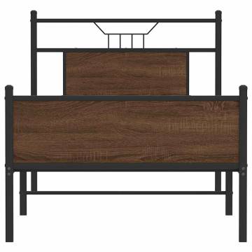 Brown Oak Bed Frame 90x190 cm - Durable & Stylish Sleep Solution