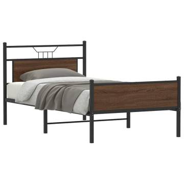 Brown Oak Bed Frame 107x203 cm | Durable & Stylish Design