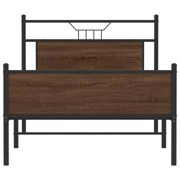 Brown Oak Bed Frame 107x203 cm | Durable & Stylish Design