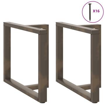 T-Shaped Dining Table Legs - 2 pcs Natural Steel | Hipomarket