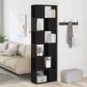 Stylish Black Oak Book Cabinet & Room Divider | 60x24x186 cm