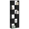 Stylish Black Oak Book Cabinet & Room Divider | 60x24x186 cm