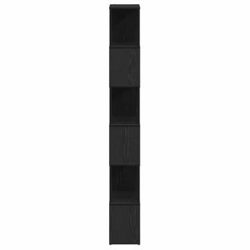 Stylish Black Oak Book Cabinet & Room Divider | 60x24x186 cm