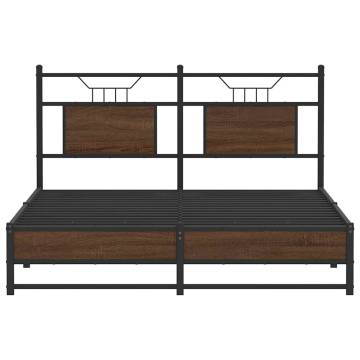 Brown Oak King Size Bed Frame 150x200 cm - Durable Design