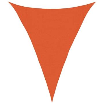 Triangular Orange Sunshade Sail 3x4x4 m - Durable HDPE