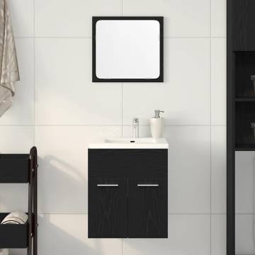 2 Piece Bathroom Furniture Set - Black Oak Engineered Wood