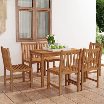 7 Piece Garden Dining Set - Solid Teak Wood | HipoMarket