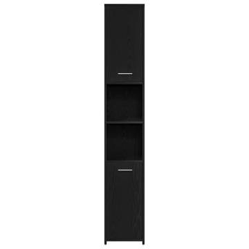 Black Oak Bathroom Cabinet 30x30x183.5 cm | HiPoMarket UK