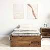 Durable Old Wood Bed Frame 75x190 cm - Stylish Storage Solution