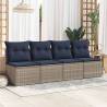 2 Piece Garden Sofa Set with Cushions - Grey Poly Rattan