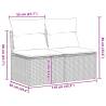 2 Piece Garden Sofa Set with Cushions - Grey Poly Rattan