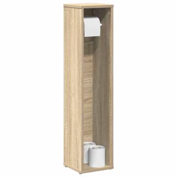 Stylish Bathroom Cabinet with Roll Holder in Sonoma Oak