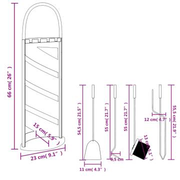 5 Piece Fireplace Tool Set - Stylish & Durable - Hipomarket