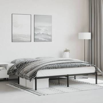 Black Metal Bed Frame 180x200cm - Elegant and Sturdy Design