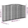 Arched Gabion Baskets - 8 pcs Galvanised Iron Garden Barriers